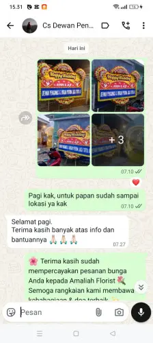 Testimonial Papan Bunga Pernikahan binjai